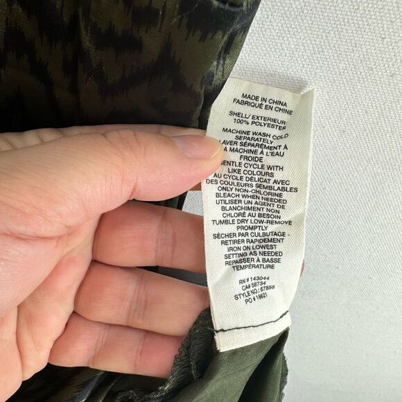 Avec Les Filles Print Slip Dress- Olive Abstract- Size L- NWT - Picture 6 of 8